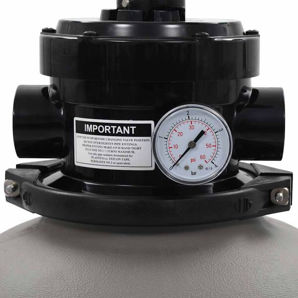 vidaXL Pool Sand Filter with 4 Position Valve Grey 350 mm