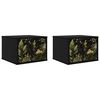vidaXL Wall-mounted Bedside Cabinet RHENEN 2 pcs Black Oak
