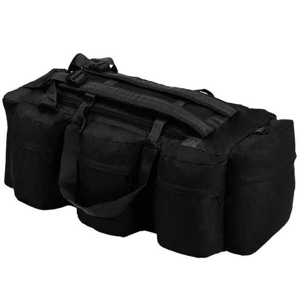 vidaXL 3-in-1 Army-Style Duffel Bag 45 L Black