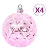 vidaXL 65 Piece Christmas Bauble Set Pink/Red/White