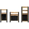 vidaXL Bathroom Furniture Set 3 pcs Brown and Black Solid Mango Wood