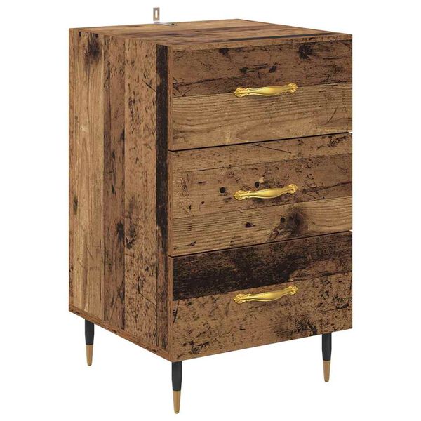 vidaXL Bedside Cabinet Old Wood 40 x 40 x 66 cm Engineered Wood