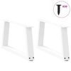 vidaXL Coffee Table Legs V-Shape 2 pcs White 50x(30-31.3) cm Steel
