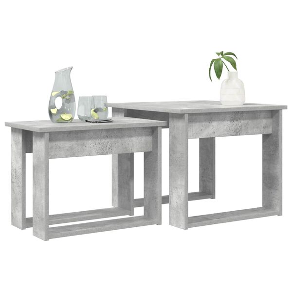 vidaXL Coffee Table Set 2 pcs Concrete Grey Engineered Wood