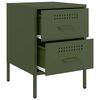 vidaXL Bedside Cabinets 2 pcs Olive Green 36x39x50.5 cm Steel