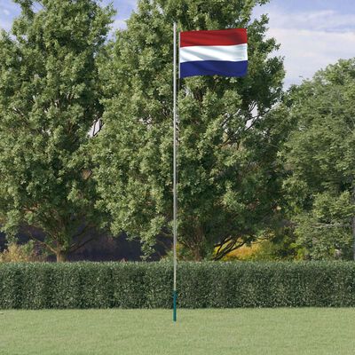 vidaXL Netherlands Flag and Pole 6.23 m Aluminium