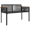 vidaXL Outdoor Bench Black and Turquoise 117 x 54 x 74.5 cm