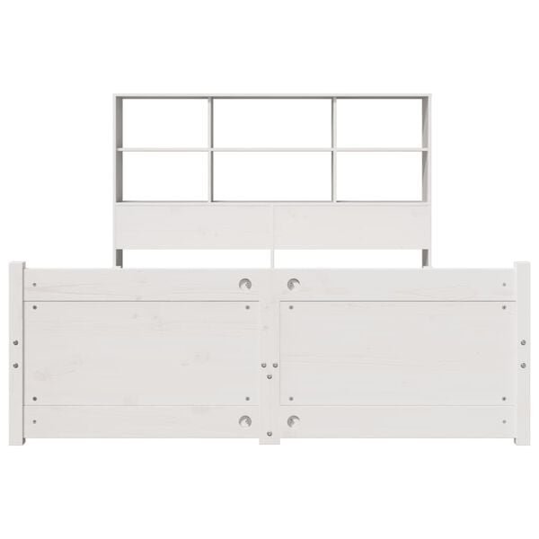 vidaXL Bookcase Bed without Mattress White 160x200cm Solid Wood Pine