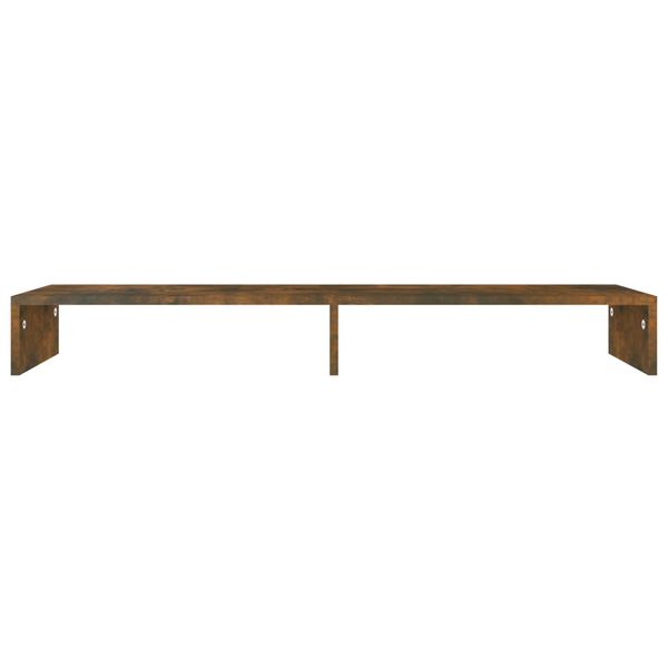 vidaXL Monitor Stand Smoked Oak 110x23.5x9 cm Engineered Wood