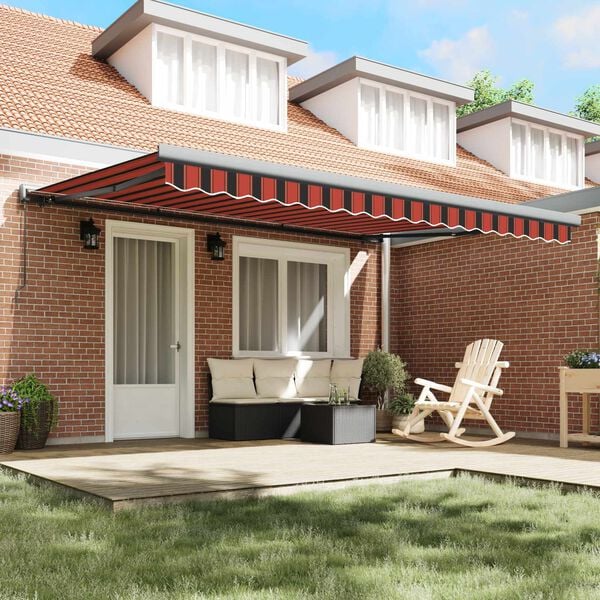 vidaXL Retractable Awning Orange and Black 400 x 300 cm
