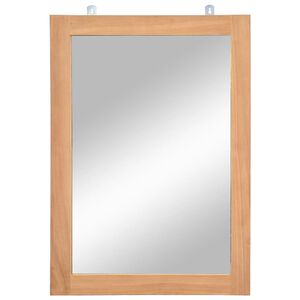 vidaXL Mirror | Natural wood | Solid teak wood and glass | 50x70 cm