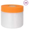 vidaXL Dust Sheet with Adhesive Tape 12 pcs Transparent 55 x 3300 cm