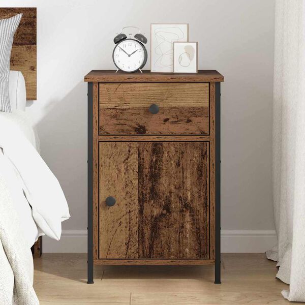 vidaXL Bedside Cabinet Old Wood 40 x 42 x 60 cm Engineered Wood