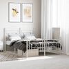 vidaXL Metal Bed Frame without Mattress with Footboard White 140x200cm