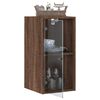 vidaXL Wall Cabinet with Glass Doors Brown Oak 35x37x68.5 cm