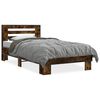 vidaXL Bed Frame without Mattress Smoked Oak 75x190 cm