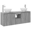 vidaXL Bathroom Cabinet Set 3 pcs Grey Sonoma 129 x 35 x 80 cm