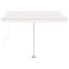 vidaXL Manual Retractable Awning with LED 300x250 cm Cream