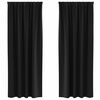 vidaXL Blackout Curtains with Rings 2 pcs Black 245 x 140 cm Polyester