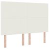 vidaXL LED Headboard with LED Strip Lights Manual Cream 144 cm Fabric