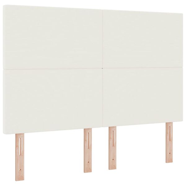 vidaXL LED Headboard with LED Strip Lights Manual Cream 144 cm Fabric