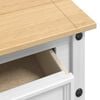 vidaXL End Table with Drawer White 114 x 34.5 x 73 cm Solid Pine Wood