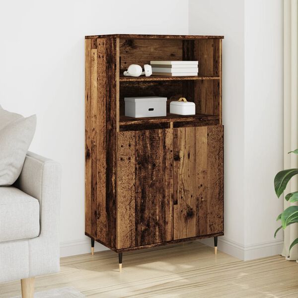 vidaXL Highboard Old Wood 60x36x110 cm Engineered Wood