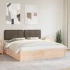 vidaXL Bed Frame with Upholstered Headboard Taupe 200 x 200 cm