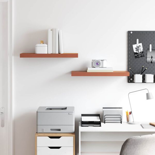 vidaXL Wall Shelf 2 pcs Red 60 x 23 x 4 cm Engineered Wood