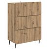 vidaXL Drawer Cabinet 66 x 34.5 x 92 cm Engineered Wood Artisan Oak