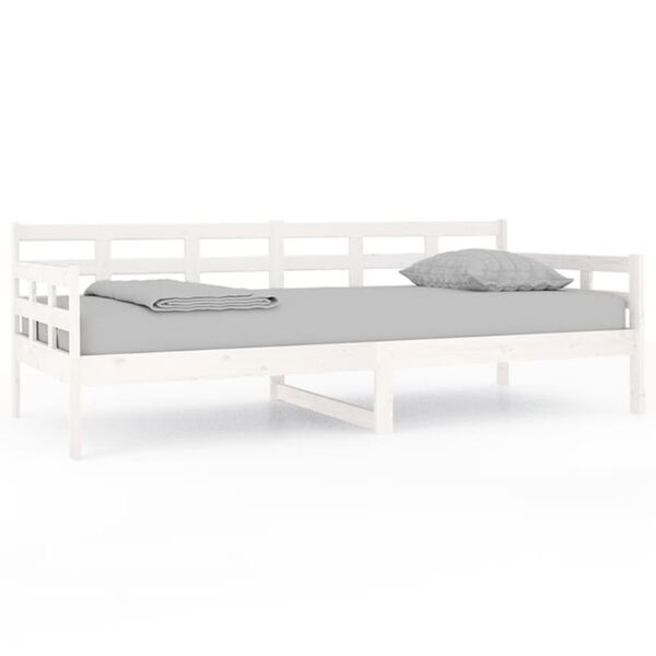vidaXL Day Bed without Mattress White Solid Wood Pine 90x200 cm
