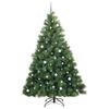 vidaXL Artificial Christmas Tree with 300 LEDs Green 240 cm PE and PVC