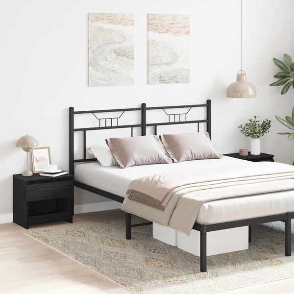 vidaXL Bedside Cabinet 2 pcs Black Oak 40 x 30 x 39 cm Engineered wood