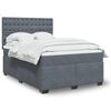 vidaXL Box Spring Bed with Mattress Dark Grey 140x190 cm Velvet