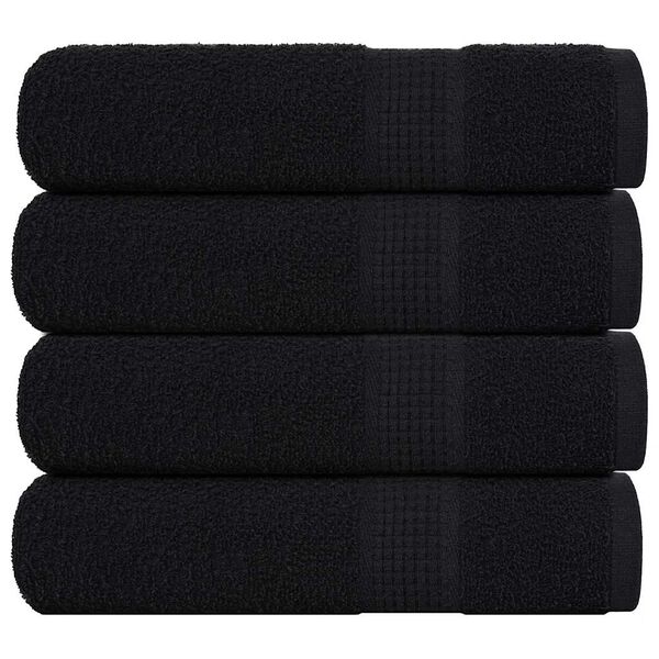 vidaXL Bath Towels "FROGN" 4 pcs Black 100x150 cm 360 gsm