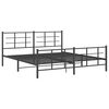 vidaXL Metal Bed Frame without Mattress with Footboard Black 183x213cm