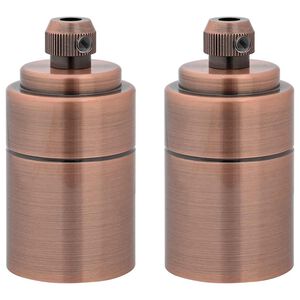 vidaXL Lamp Holders 2 pcs Red Bronze E27