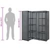 vidaXL Corner Wardrobe Grey 130x87x169 cm