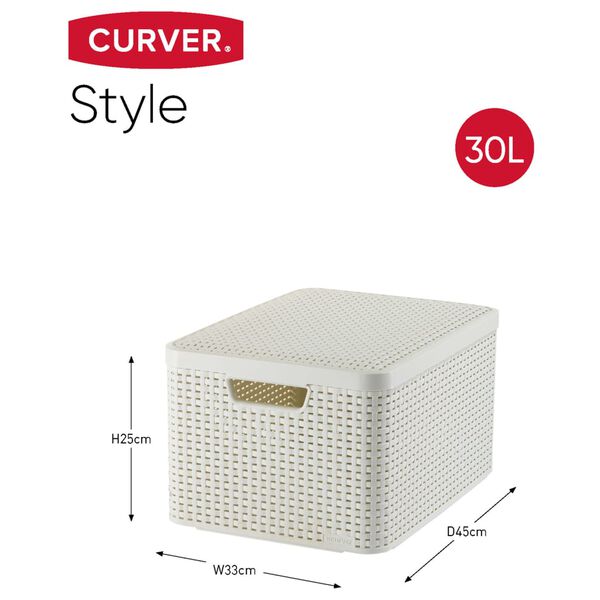 Curver Style Storage Basket with Lid 3 pcs White 240652