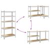 vidaXL 5-Layer Heavy-duty Shelves 2 pcs Silver Steel&Engineered Wood