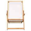 vidaXL Folding Beach Chair Solid Wood Teak Cream