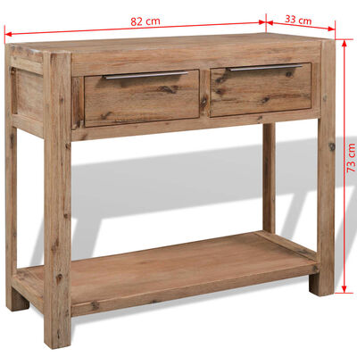 vidaXL Console Table Solid Acacia Wood 82x33x73 cm
