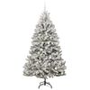 vidaXL Artificial Christmas Tree Green and White 210 cm PVC and Metal