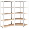 vidaXL 5-Layer Heavy-duty Shelves 2 pcs Silver Steel&Engineered Wood