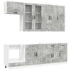 vidaXL Kitchen Unit LUCCA 8 pcs Concrete Grey Engineered Wood