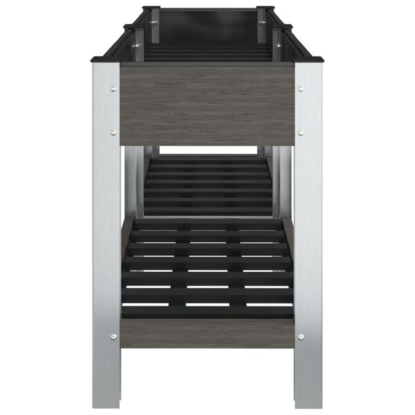 vidaXL Garden Raised Bed with Shelf Grey 175x50x75 cm WPC