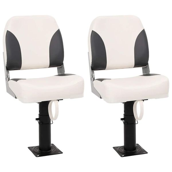 vidaXL Foldable Boat Seat 2 Set Low Backrest
