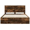 vidaXL Bed Frame Smoked Oak 160 x 200 cm Solid Pine Wood