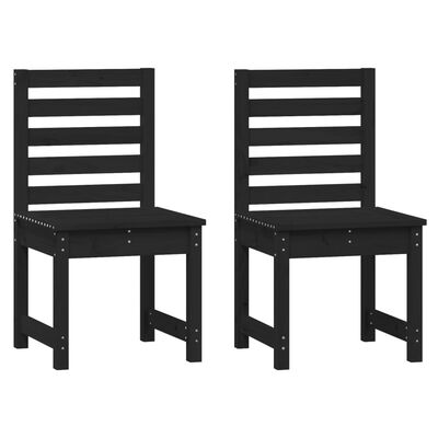 vidaXL Garden Chairs 2 pcs 50x48x91.5 cm Black Solid Wood Pine