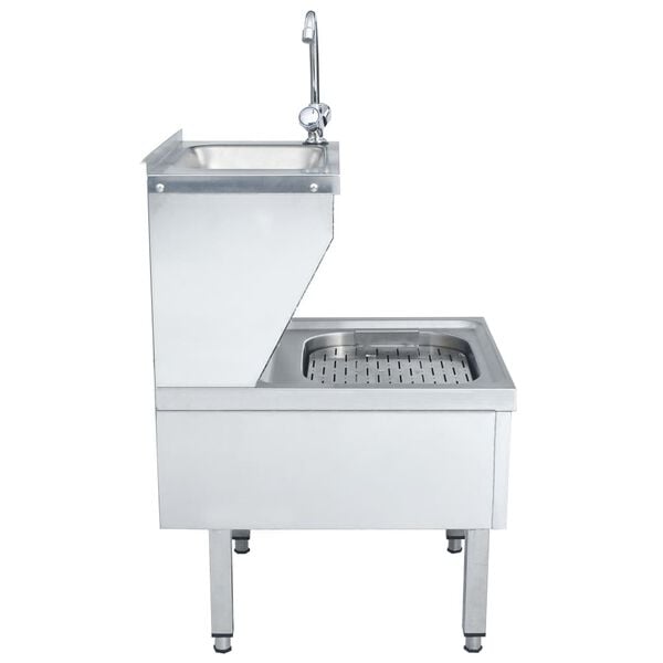 vidaXL Commercial Hand Wash Sink with Faucet Freestanding Stainless Steel